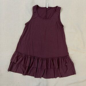 Purple Sleeveless Ruffle Hem Dress